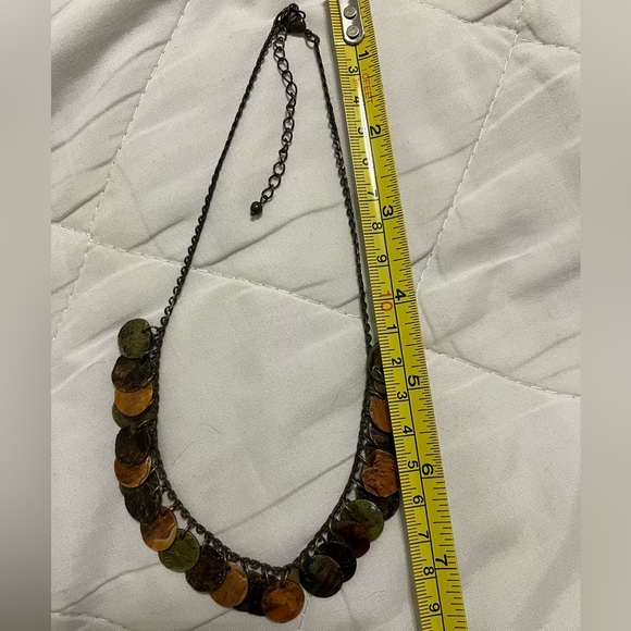 Pearlescent Disc Necklace and bracelet warm brown tones - Picture 5 of 5